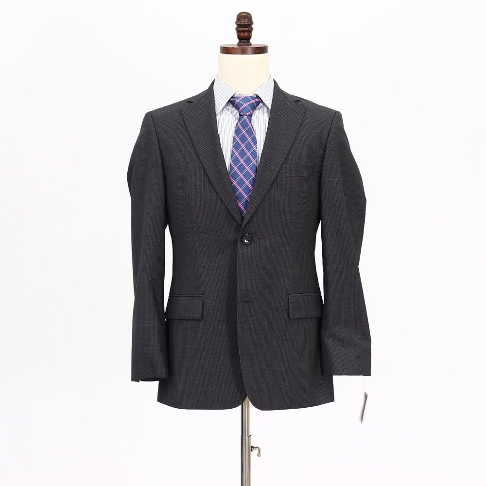 Hugo Boss 38R Gray Striped 2-Button Sport Coat Blazer Jacket V098